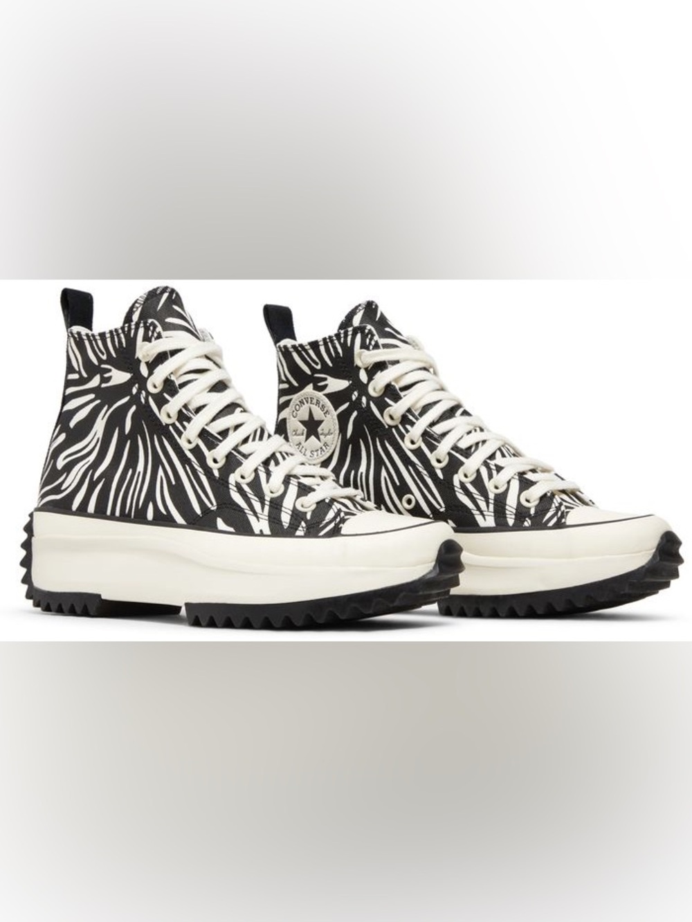Converse Black & White Zebra Platform Chuck Taylor High Tops
